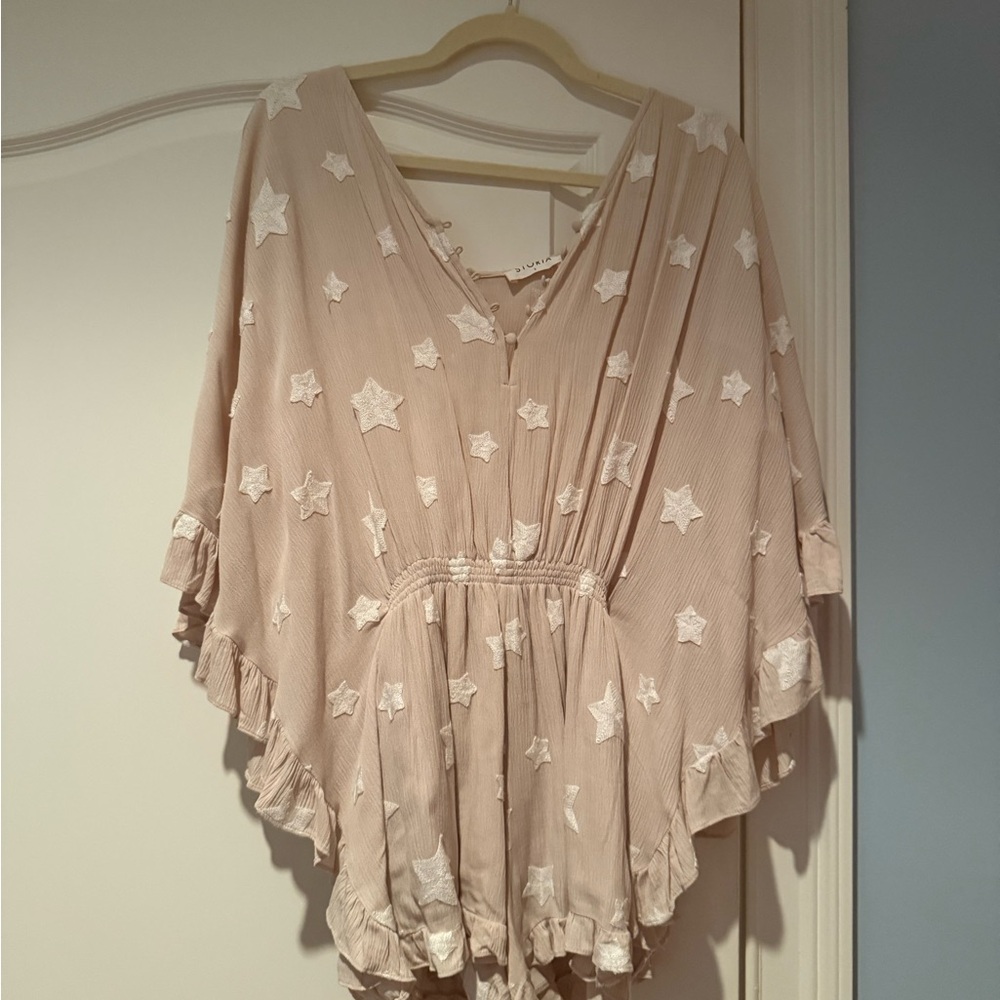 Storia Beige Star Patterned Romper